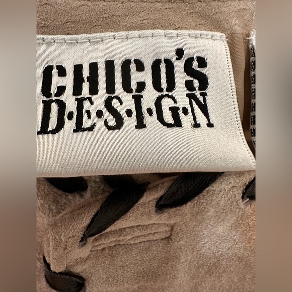 CHICO'S DESIGN Suede Leather Southwestern Graphic Jacket NWOT - Picture 9 of 11